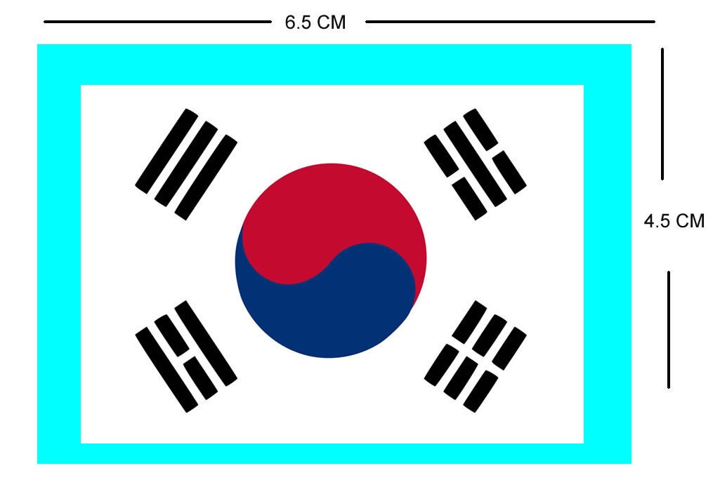 Set of 2 Korea Flag Iron on Screen Print Transfers for Fabrics Machine Washable Korean Flag patch