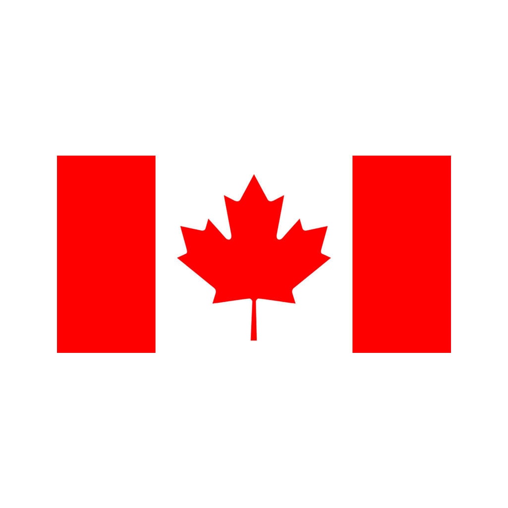 Set of 2 x Canada Flag Iron on Screen Print Transfers for Fabrics Machine Washable Canadian Flag patch