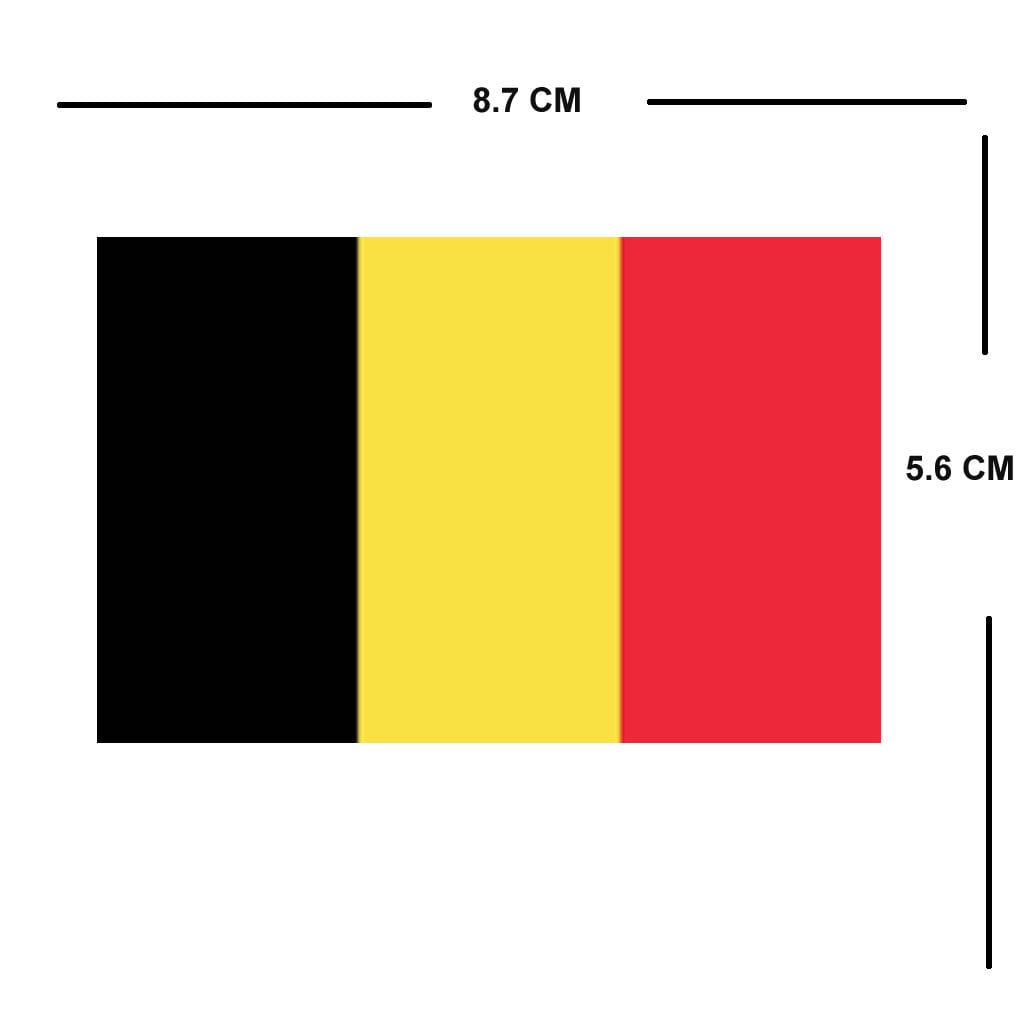 Set of 2 Belgium Flag Iron on Screen Print Transfers for Fabrics Machine Washable Belgian Flag patch