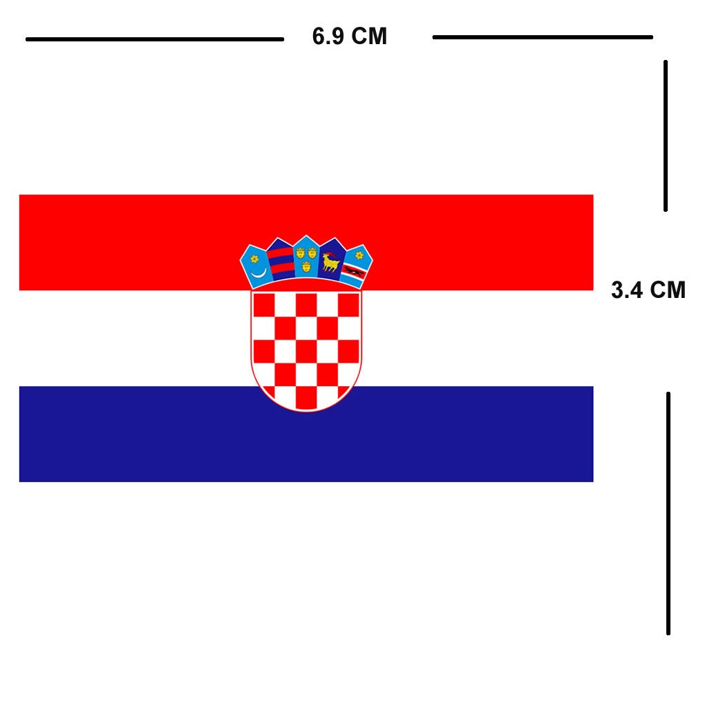 Set of 2 CROATIA Flag Iron on Screen Print Transfers for Fabrics Machine Washable CROATIAN Flag patch