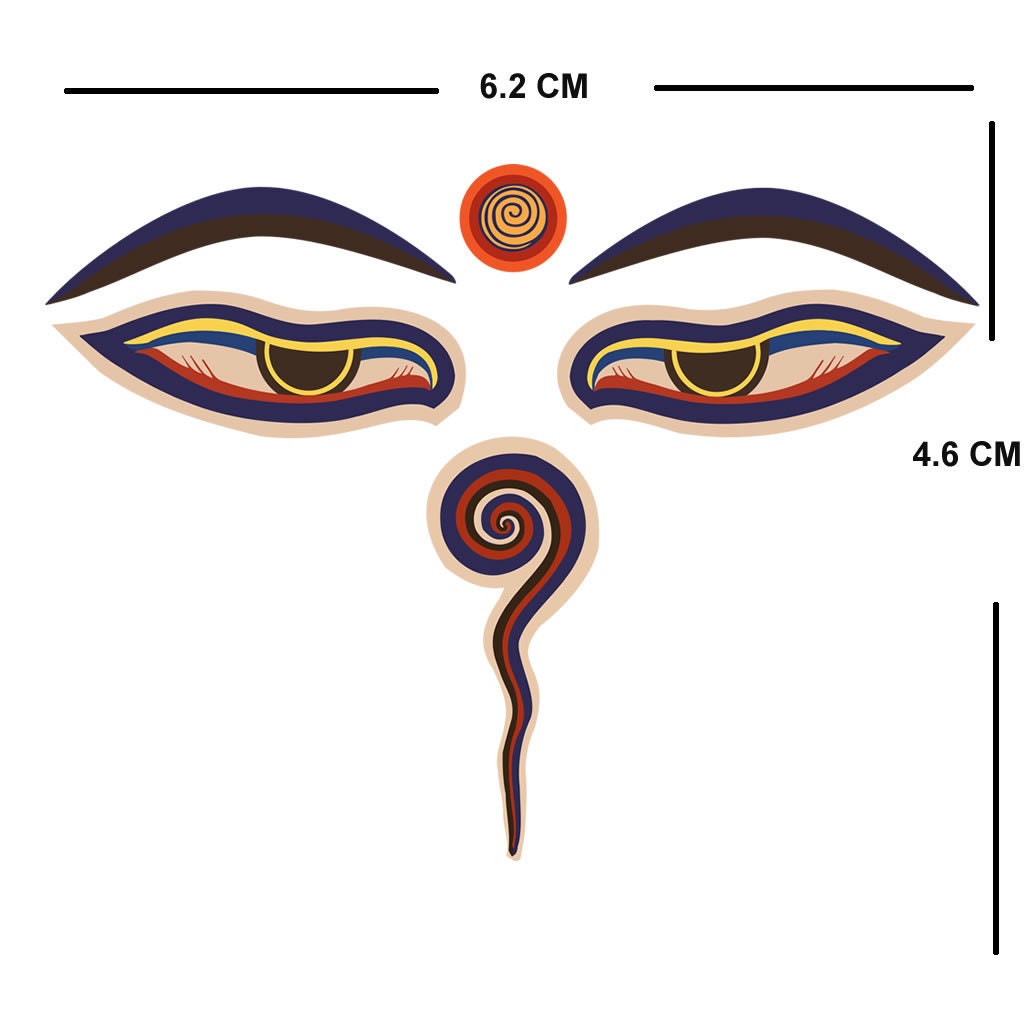 Set of 2 Buddha Eyes Iron on Screen Print Transfer for Fabrics Buddhist Machine Washable patch