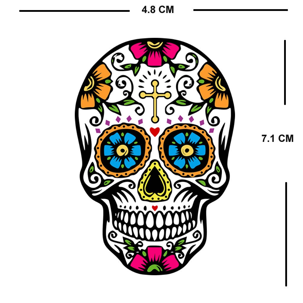Suger Skull DIY IRON ON Screen print transfer for fabric Calavera Machine Washable Day of the Dead All Souls' Day