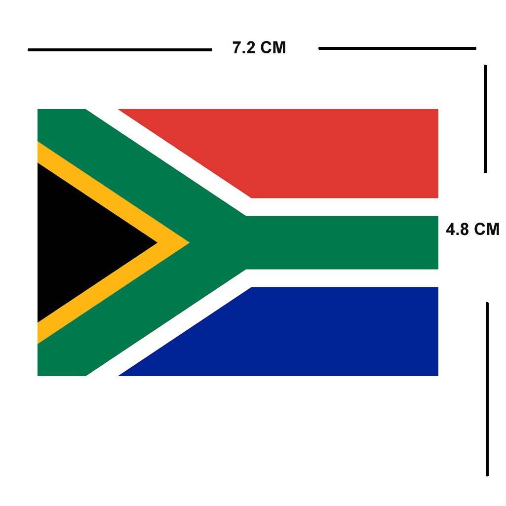Set of 2 x South Africa Flag Iron on Screen Print Transfers for Fabrics Machine Washable South African Flag patch