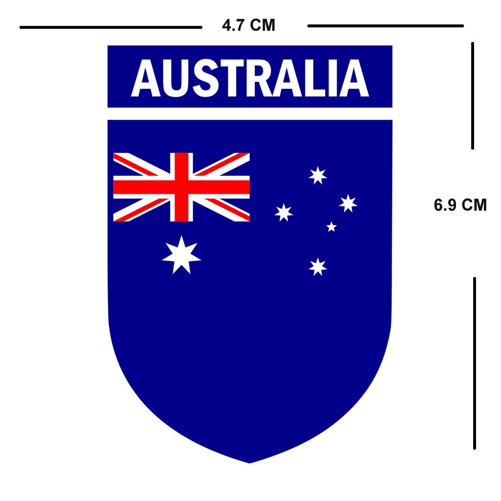 Set of 5 x Australia Team Crest Iron on Screen Print Transfers for Fabrics Machine Washable Australian Flag Crest patch
