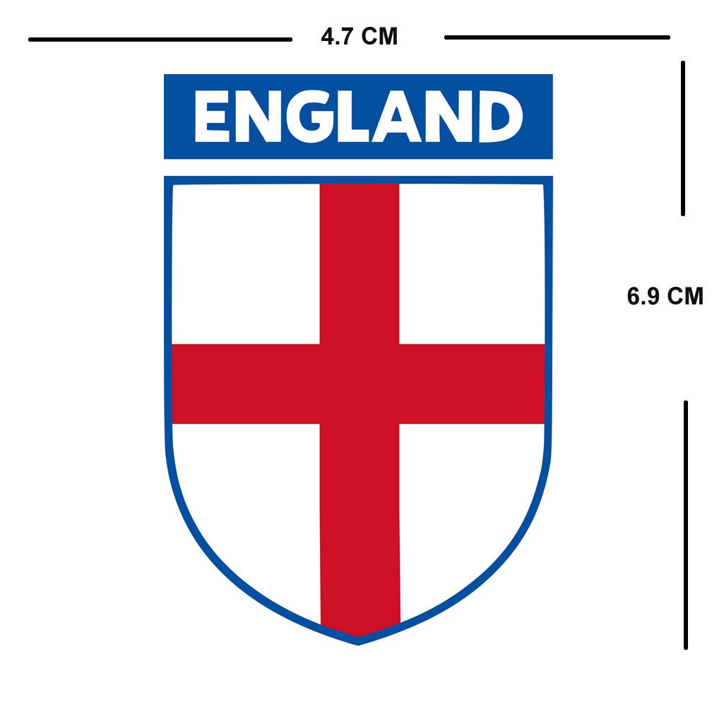 2 x England Team Crest Iron on Screen Print Transfers for Fabrics Machine Washable English Flag Crest patch