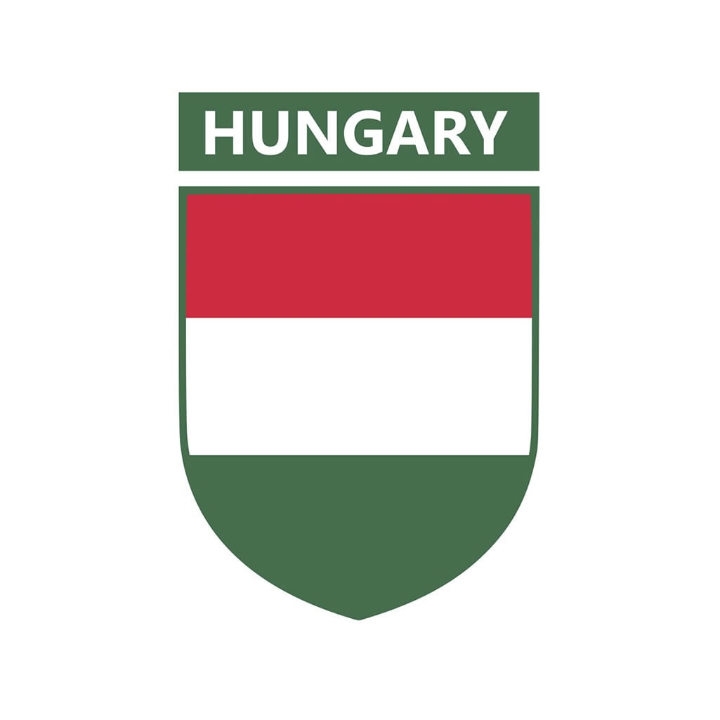 Hungary Team Crest Iron on Screen Print Transfers for Fabrics Machine Washable Hungarian Flag Crest patch