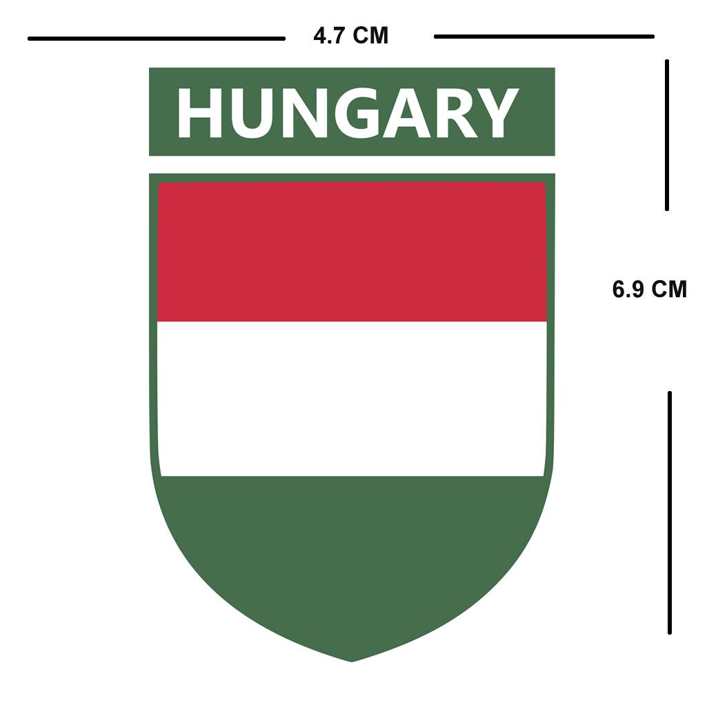 Hungary Team Crest Iron on Screen Print Transfers for Fabrics Machine Washable Hungarian Flag Crest patch