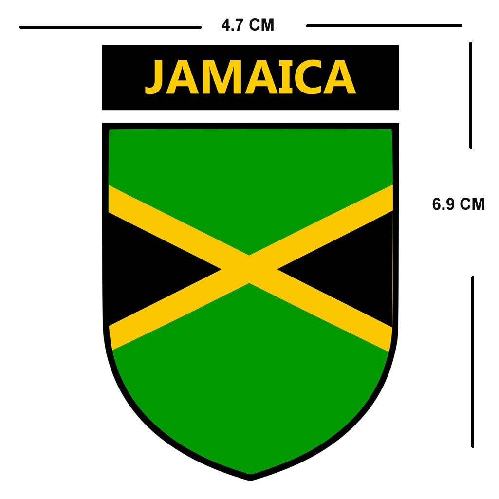 Jamaican Team Crest Iron on Screen Print Transfers for Fabrics Machine Washable Jamaica Flag Crest patch