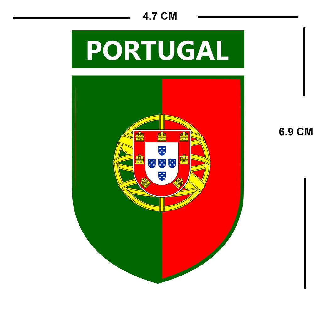 Set of 5 x Portugal Team Crest Iron on Screen Print Transfers for Fabrics Machine Washable Portuguese Flag Crest patch