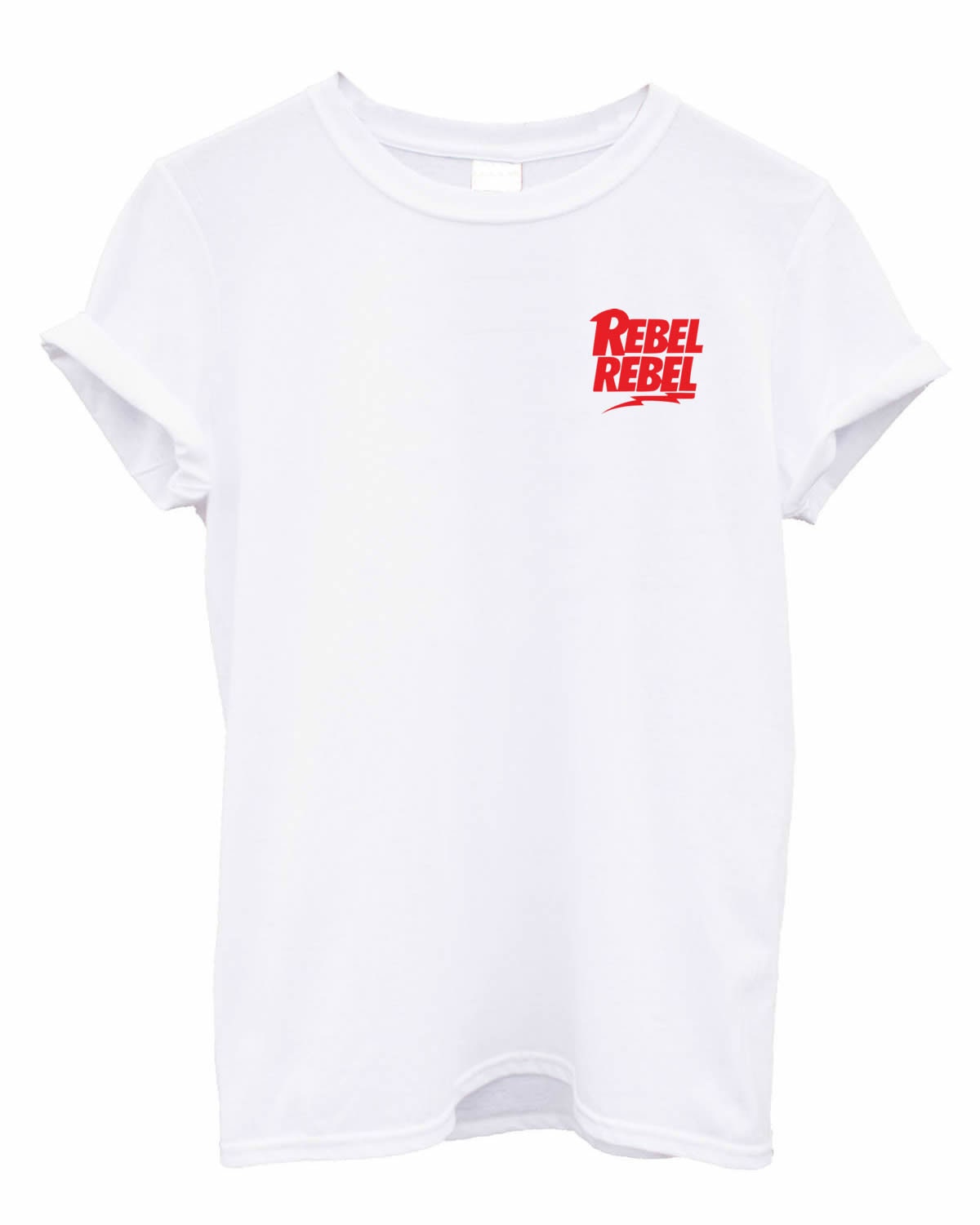 Rebel Rebel unisex print Tshirt Top Renegade Revolution Freedom Fighter Crew neck T-shirt