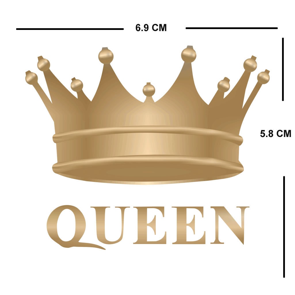 DIY The Royals - King, Queen, Prince, Princess Iron on Screen Print Transfers for Fabric Machine Washable Golden patch