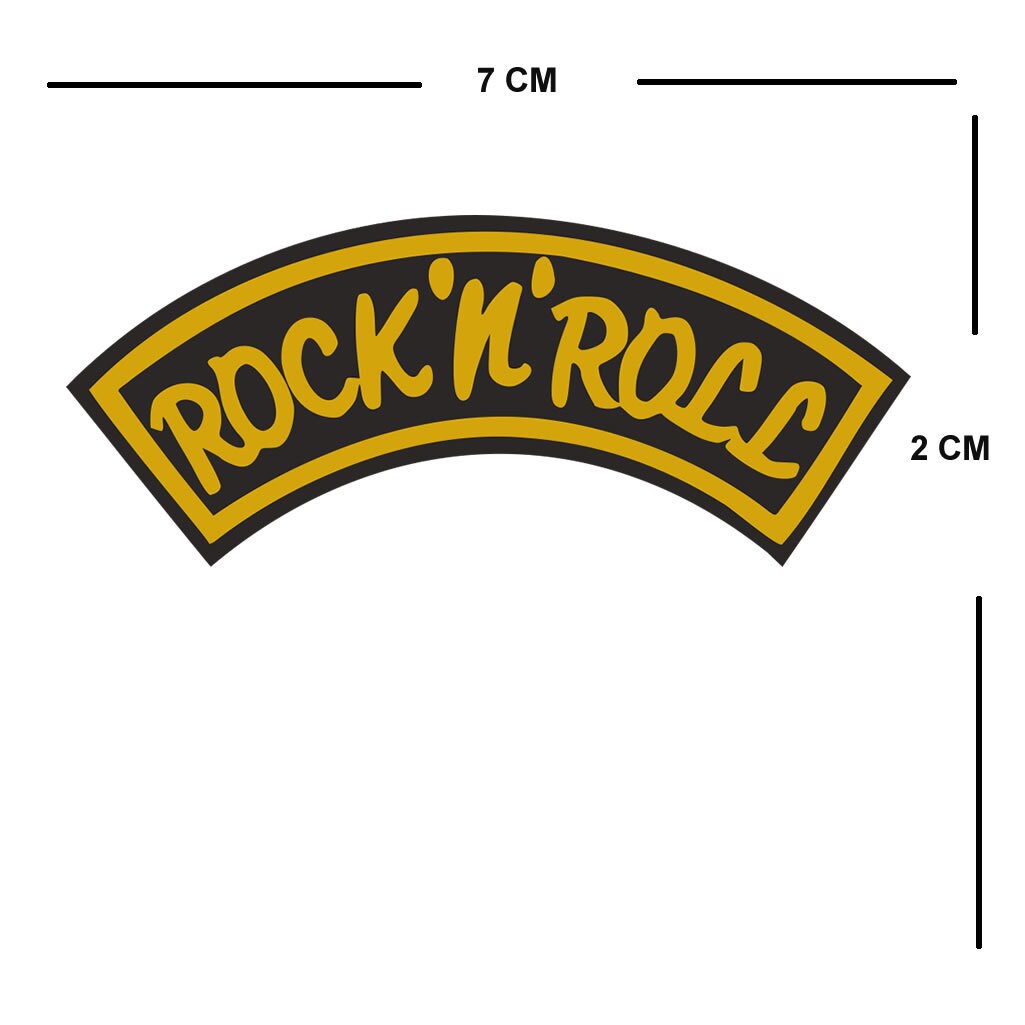 Set of 2 Iron on Rock n Roll Screen Print Transfers for Fabrics Machine Washable Rock Band patch