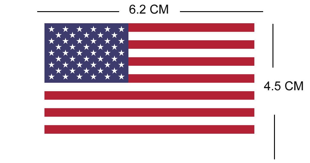 Set of 2 United States of America Flag Iron on Screen Print Transfers for Fabrics Machine Washable USA patch