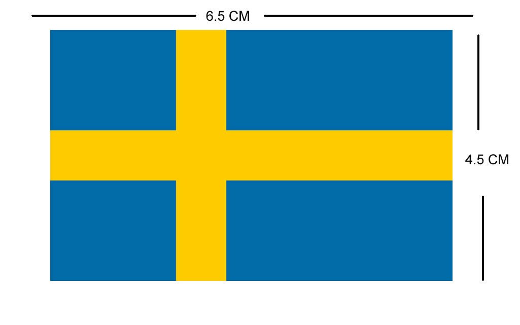 Set of 2 Sweden Flag Iron on Screen Print Transfers for Fabrics Machine Washable Swedish Flag patch