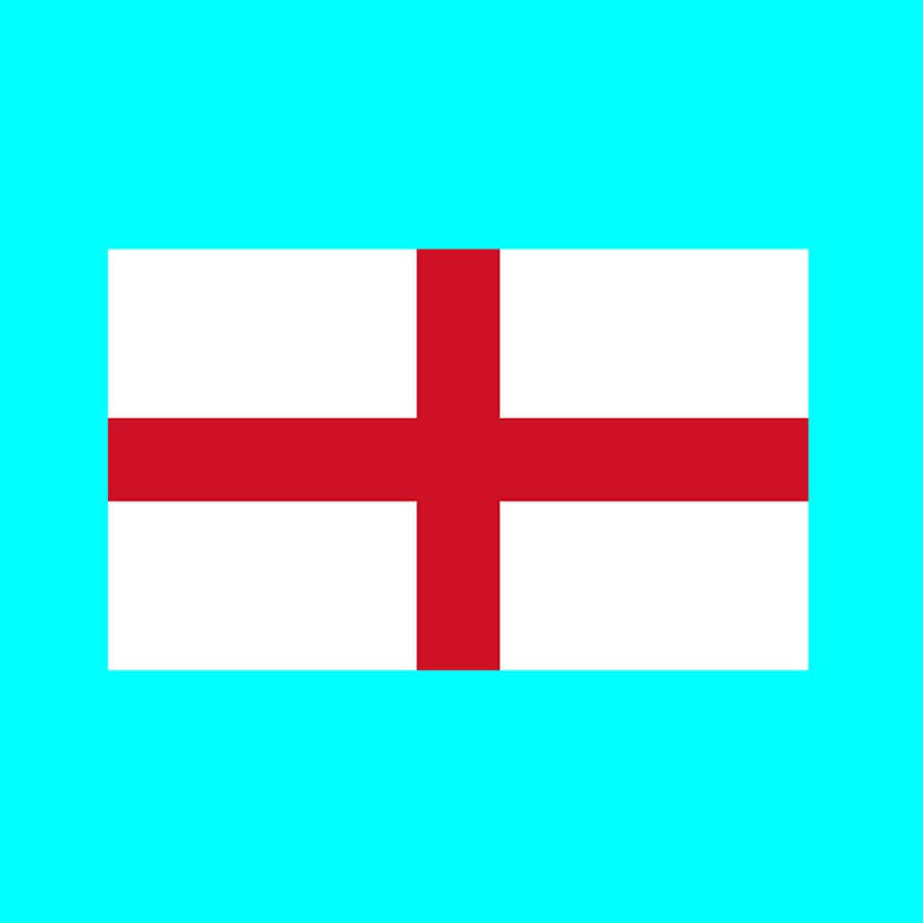 Set of 2 England Flag Iron on Screen Print Transfers for Fabrics Machine Washable English Flag patch