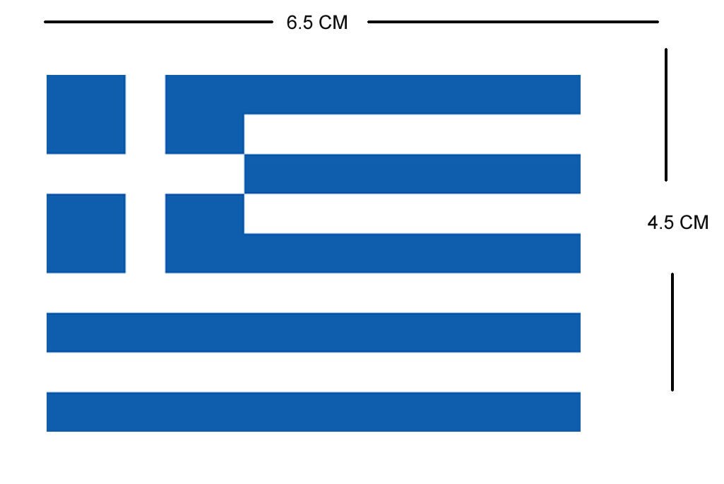 Set of 2 GREEK Flag Iron on Screen Print Transfers for Fabrics Machine Washable GREECE Flag patch