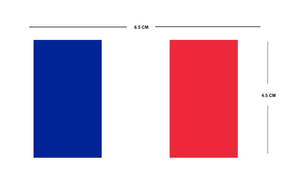 Set of 2 France Flag Iron on Screen Print Transfers for Fabrics Machine Washable French Flag patch