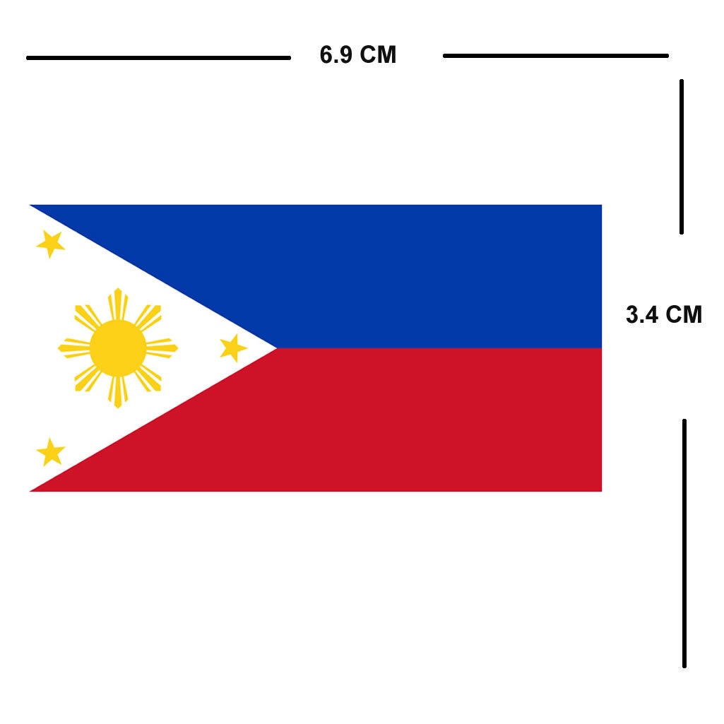 Set of 2 Philippines Flag Iron on Screen Print Transfers for Fabrics Machine Washable Filipino Flag patch