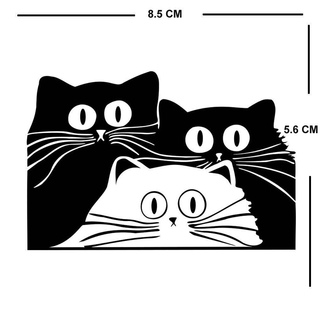 Set of 4 Cats Iron on Screen Print Transfers for Fabrics