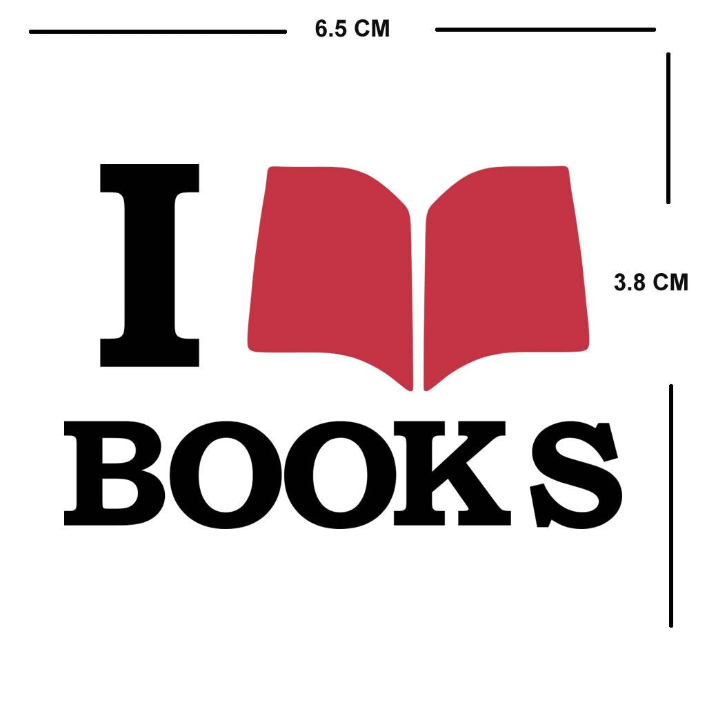 Set of 2 I love books Iron on Transfer for Fabrics