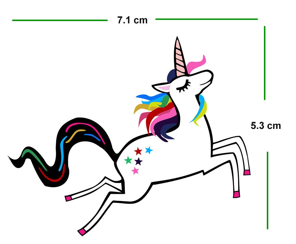 Set of 4 Unicorn / Rainbow diy IRON ON Screen Print Transfer for fabrics Machine Washable badge
