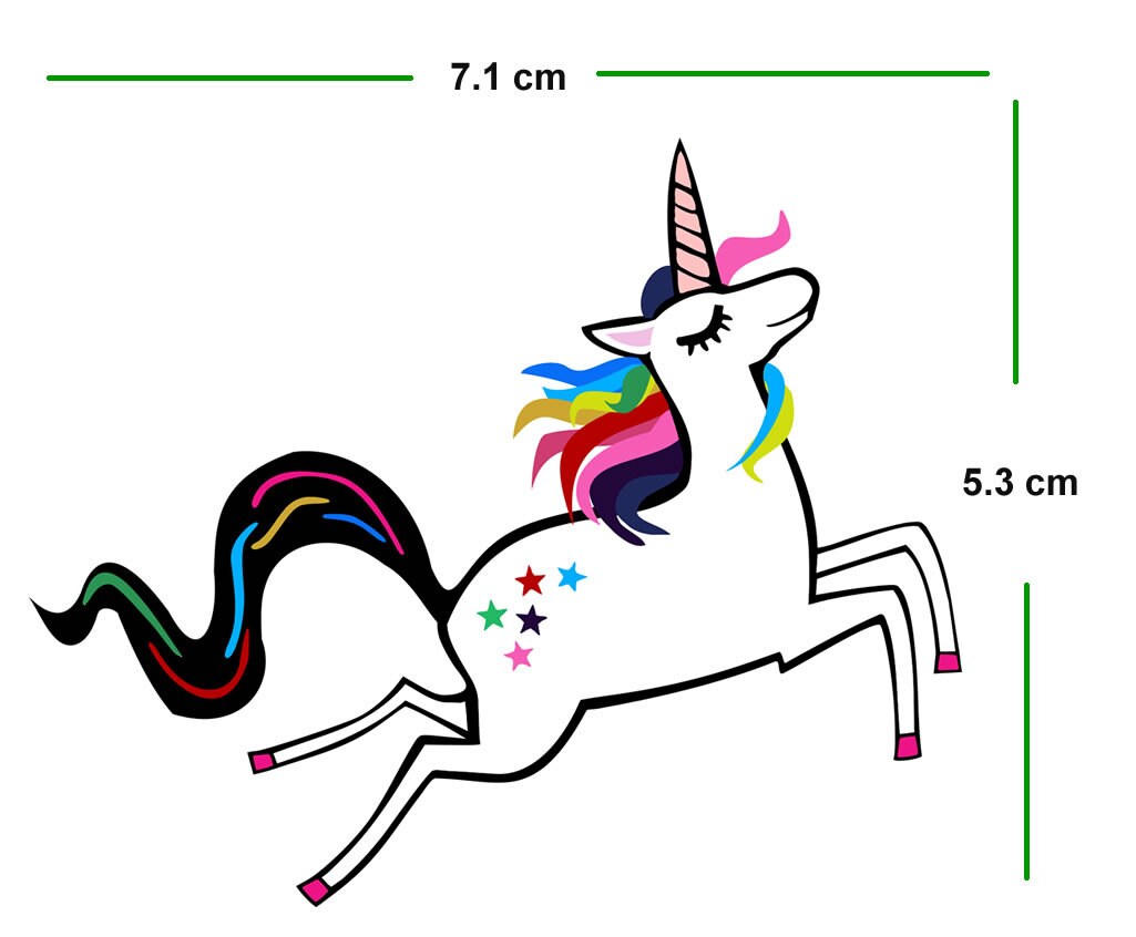 Set of 2 Unicorn DIY Iron on Screen Print Transfer for fabrics Machine Washable badge