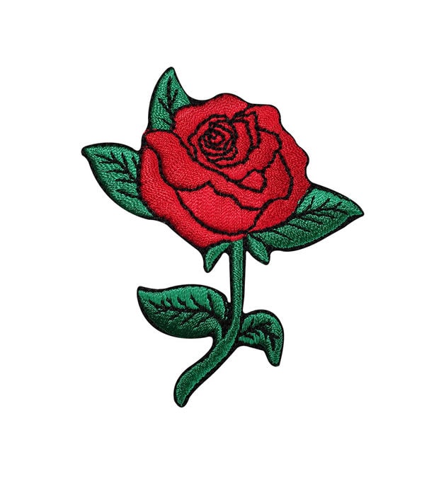 Rose Iron / Sew On Embroidered Patch Flower Badge Love Embroidery
