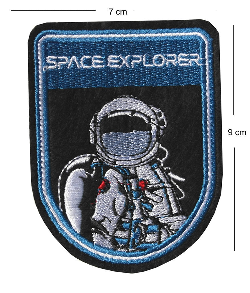 Set of 7 Astronaut Iron / Sew On Embroidered Patch Badge Set
