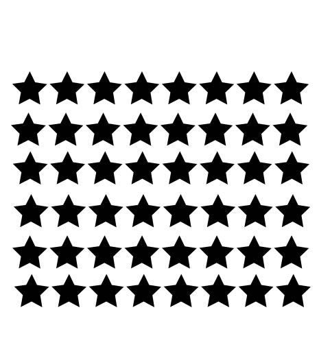 Set of 20 Star Iron on Screen Print Transfers for Fabrics Machine Washable 5 point star patch
