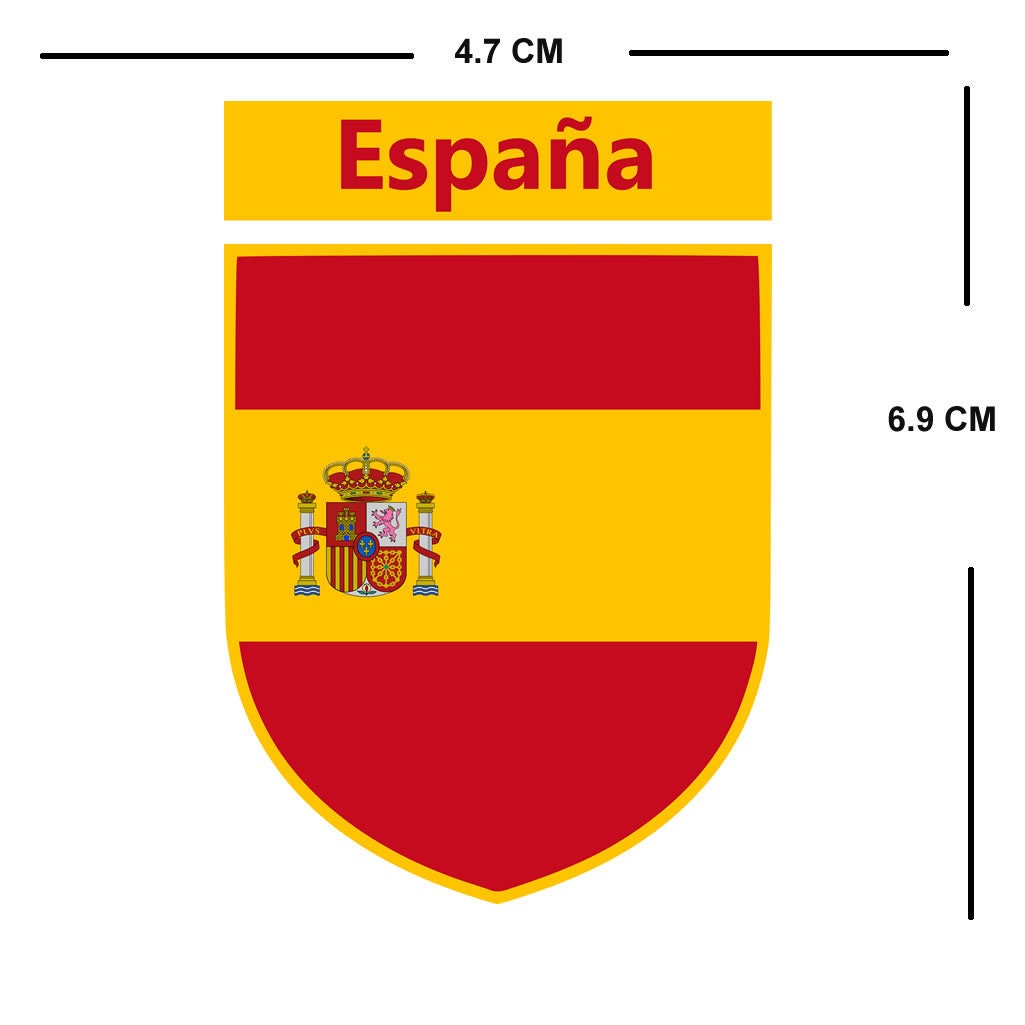 Spanish Team Crest Iron on Screen Print Transfers for Fabrics Machine Washable Spain Flag Crest patch