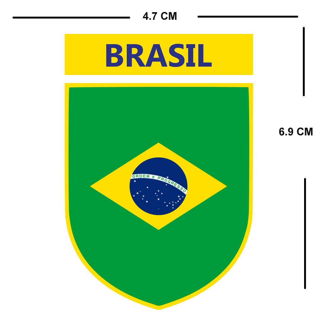 Brazil Team Crest Iron on Screen Print Transfers for Fabrics Machine Washable Brazilian Flag Crest patch