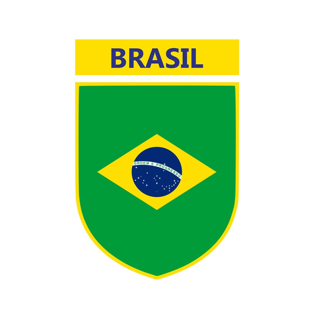 Brazil Team Crest Iron on Screen Print Transfers for Fabrics Machine Washable Brazilian Flag Crest patch