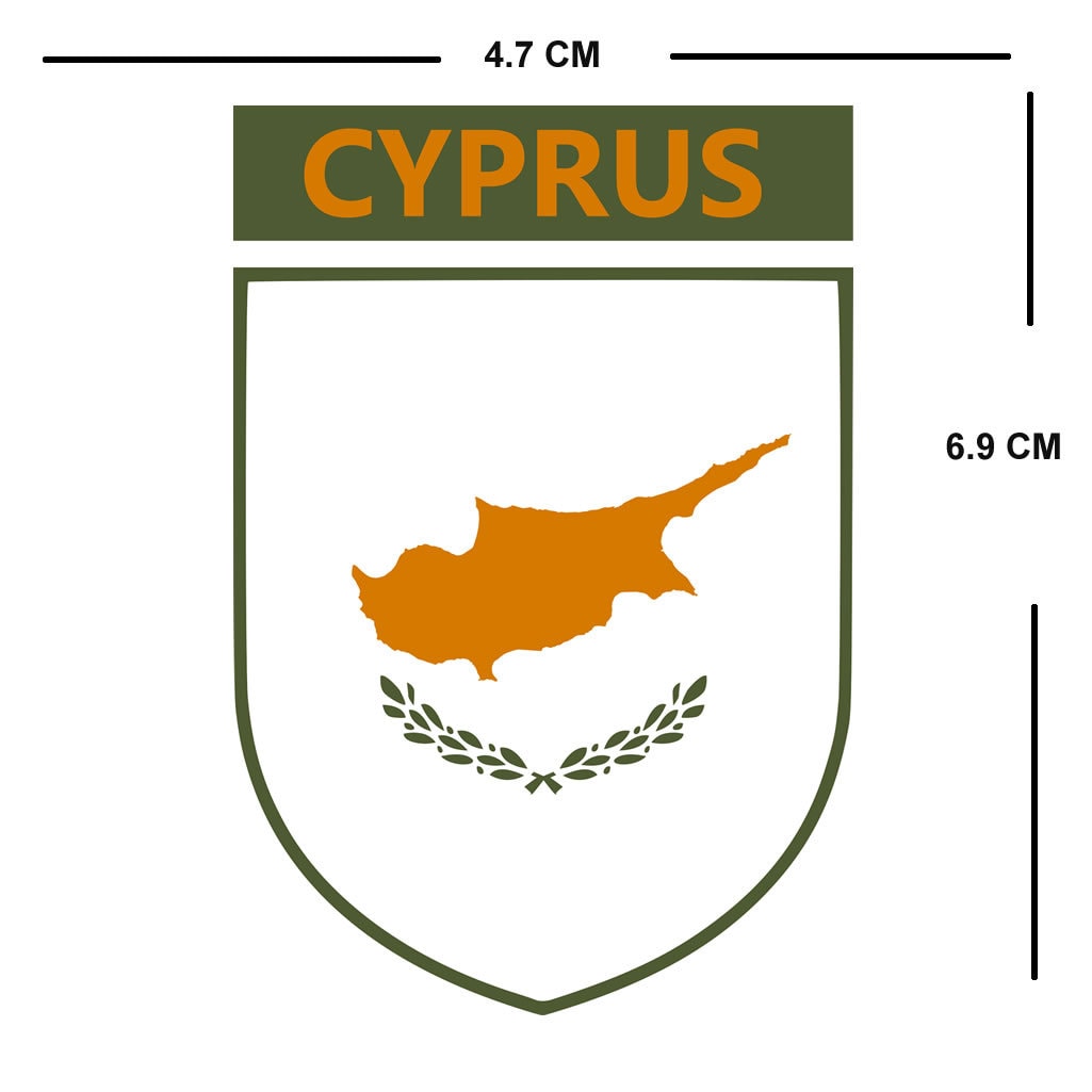 Cyprus Team Crest Iron on Screen Print Transfers for Fabrics Machine Washable Cypriot Flag Crest patch