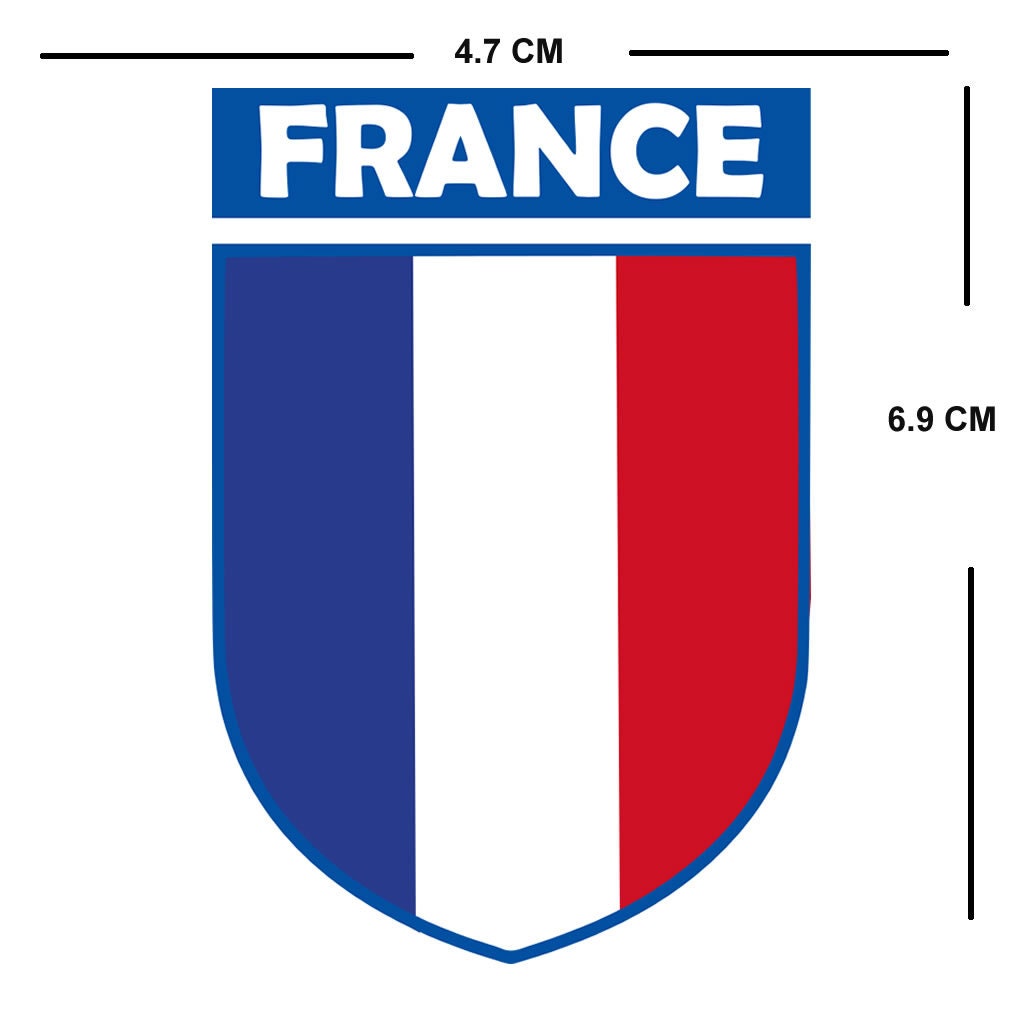French Team Crest Iron on Screen Print Transfers for Fabrics Machine Washable France Flag Crest patch