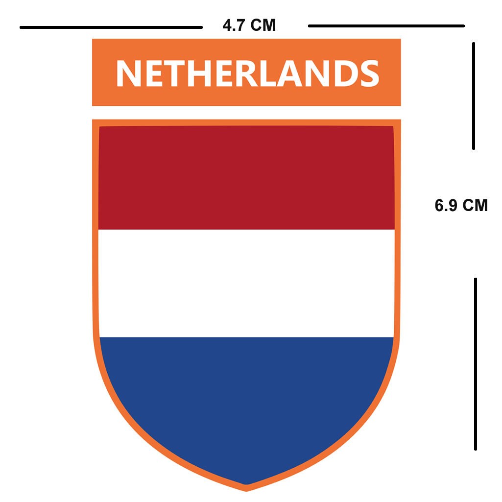 Netherlands Team Crest Iron on Screen Print Transfers for Fabrics Machine Washable Netherlands Flag Crest patch