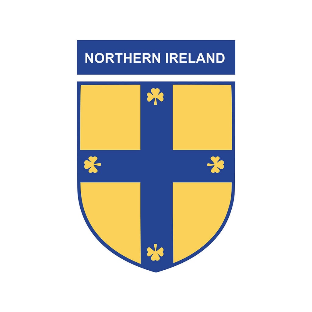 Northern Ireland Team Crest Iron on Screen Print Transfers for Fabrics Machine Washable Northern Irish Flag Crest patch
