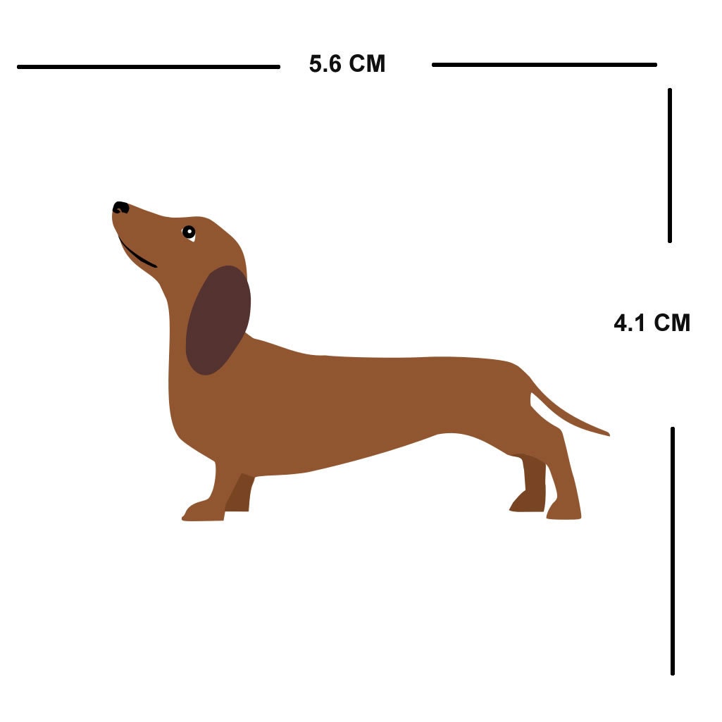 Set of 5 dachshund Iron on Screen Print Transfers for Fabrics Machine Washable Dog Lover patch