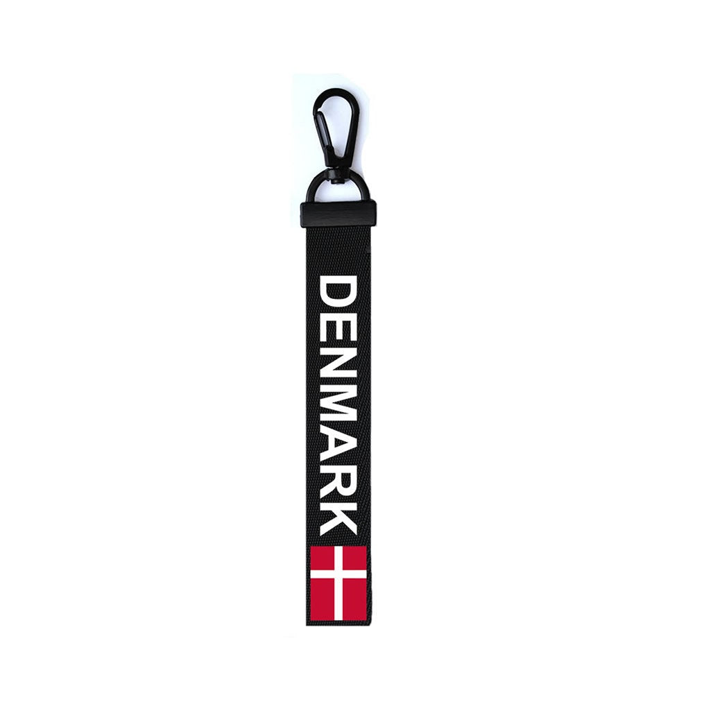 Denmark Key Chain Keyring Luggage Tag Zipper Pull Bag Danish Key Ring