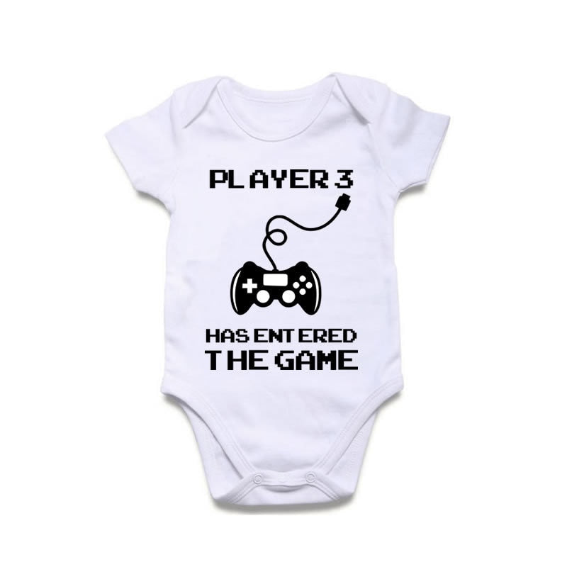 Player 3 has entered the Game Print 3 - 6, 6 - 9 Months Baby Grow BodySuits Birthday Birthday Gift