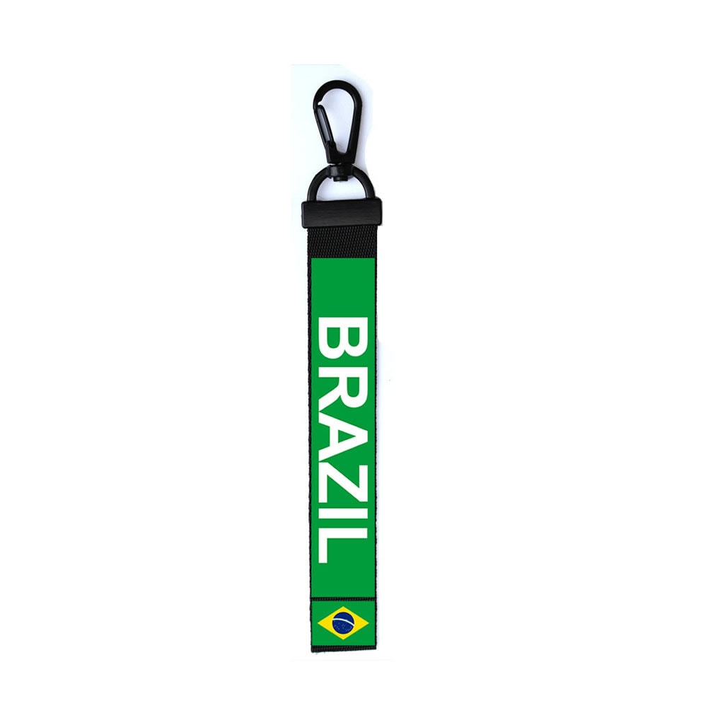 Brazil Key Chain Keyring Luggage Tag Zipper Pull Bag Brasil Key Ring