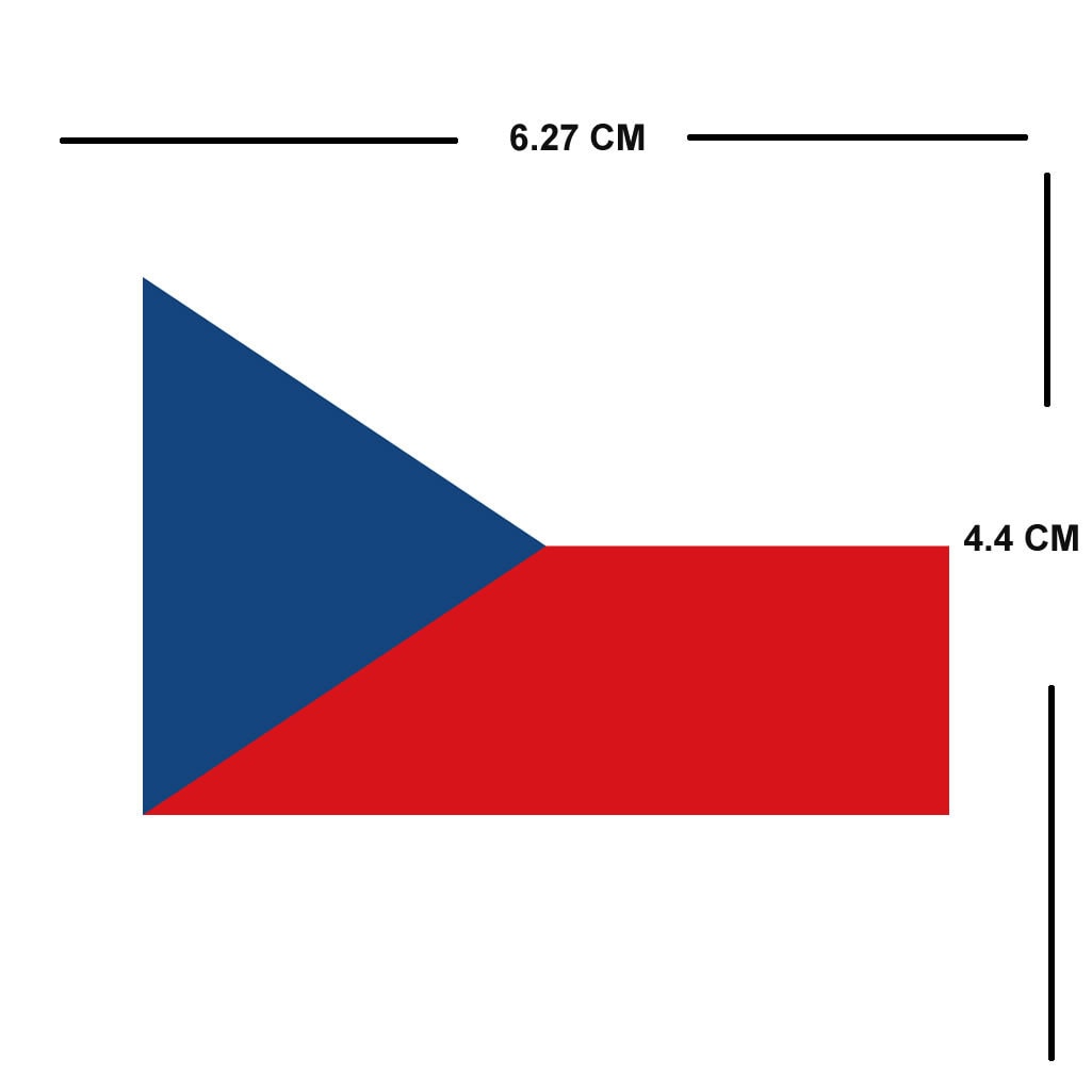 Set of 2 Czeh Republic Flag Iron on Screen Print Transfers for Fabrics Machine Washable Czeh Republican Flag patch