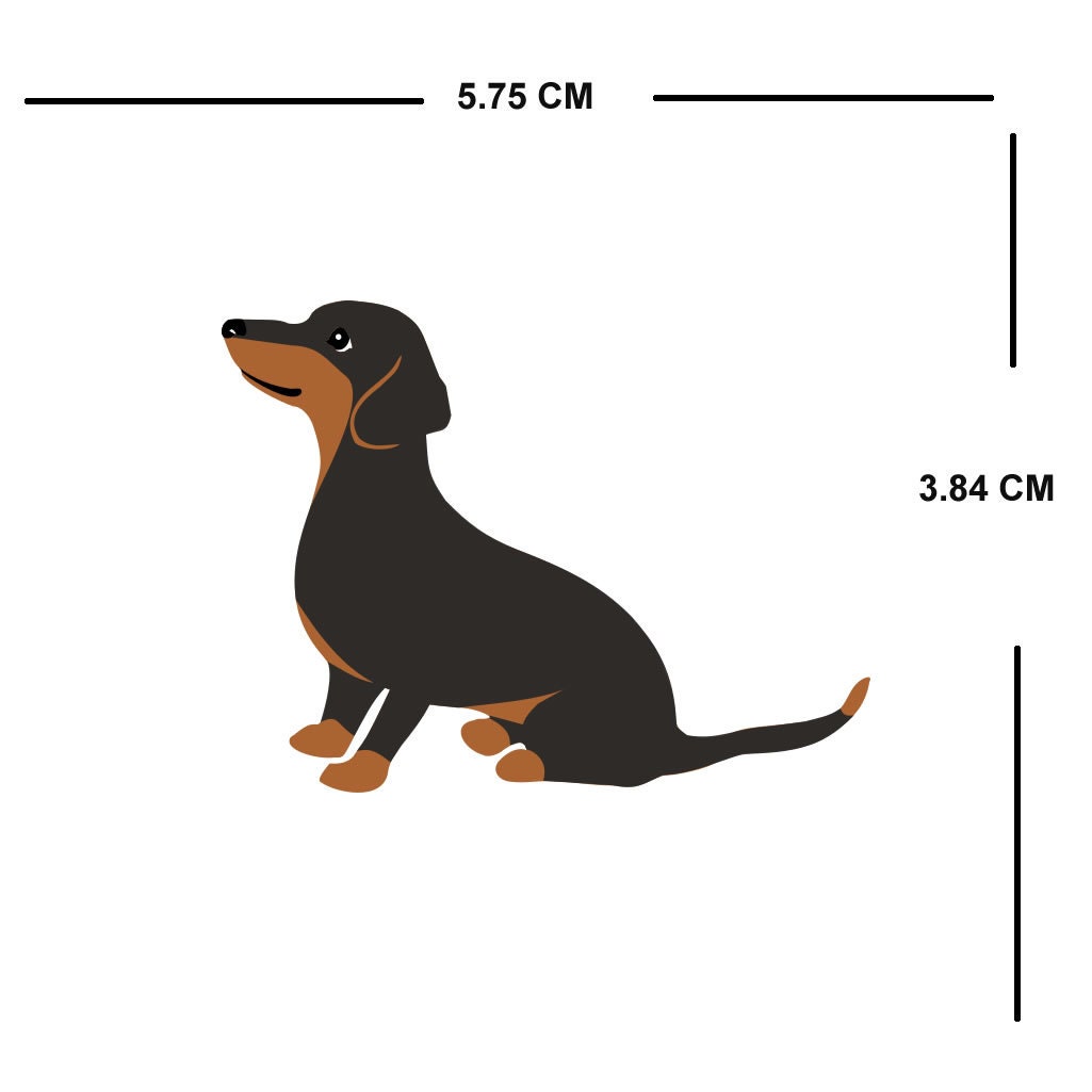 Set of 5 dachshund Iron on Screen Print Transfers for Fabrics Machine Washable Dog Lover patch