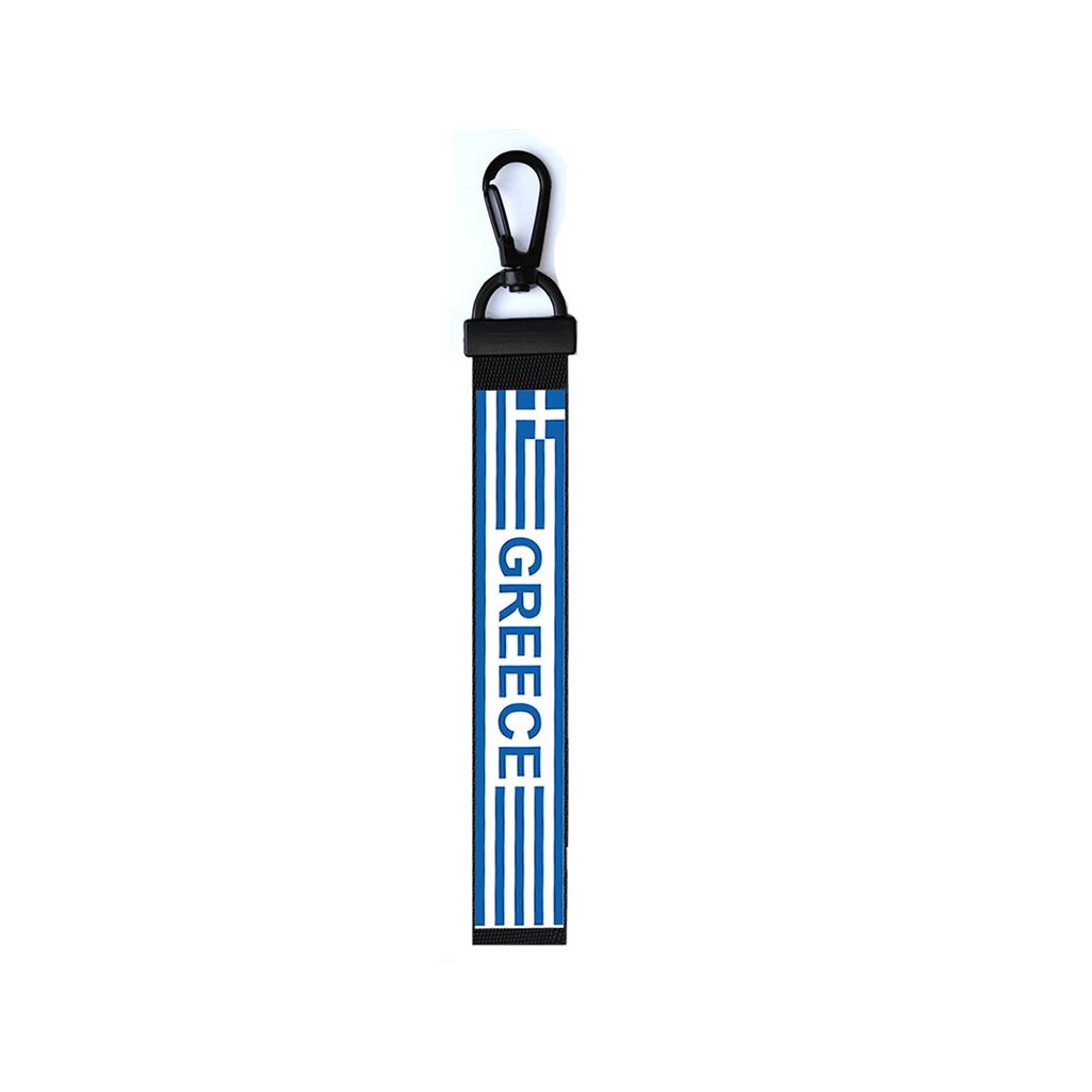 Greece Flag Key Chain Keyring Luggage Tag Zipper Pull Bag Greek Key Ring