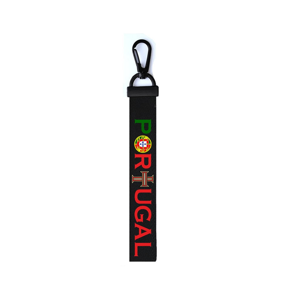 PORTUGAL Flag Key Chain Keyring Luggage Tag Zipper Pull Bag Portuguese Key Ring