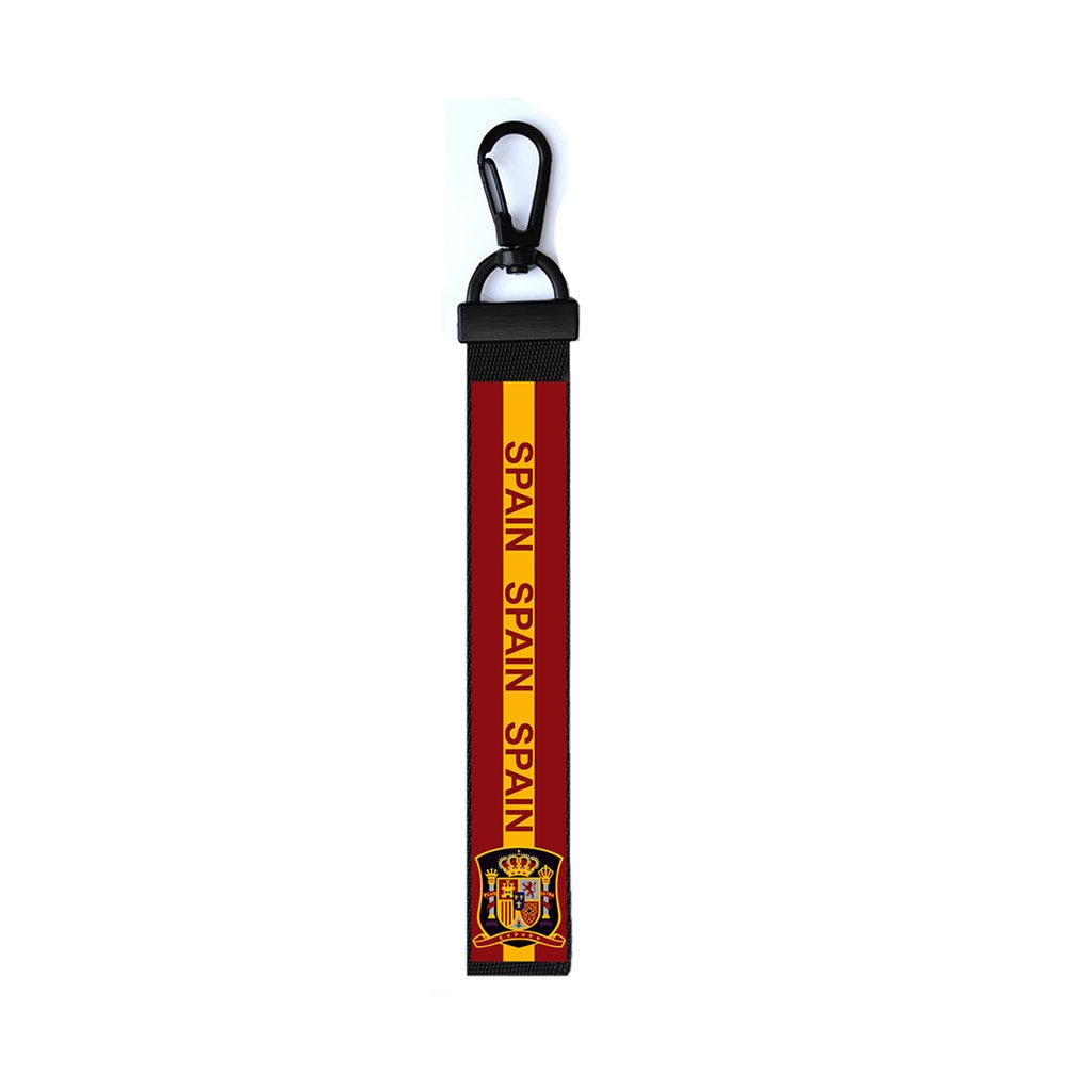 Spanish Flag Key Chain Keyring Luggage Tag Zipper Pull Bag Spain Key Ring