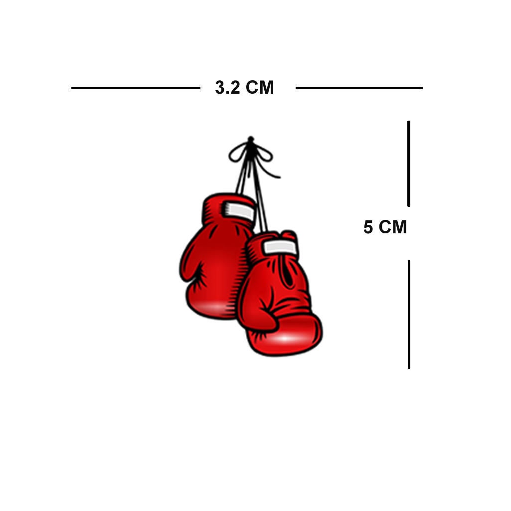 Set of 5 Boxing Gloves Temporary Tattoo Waterproof Fighter