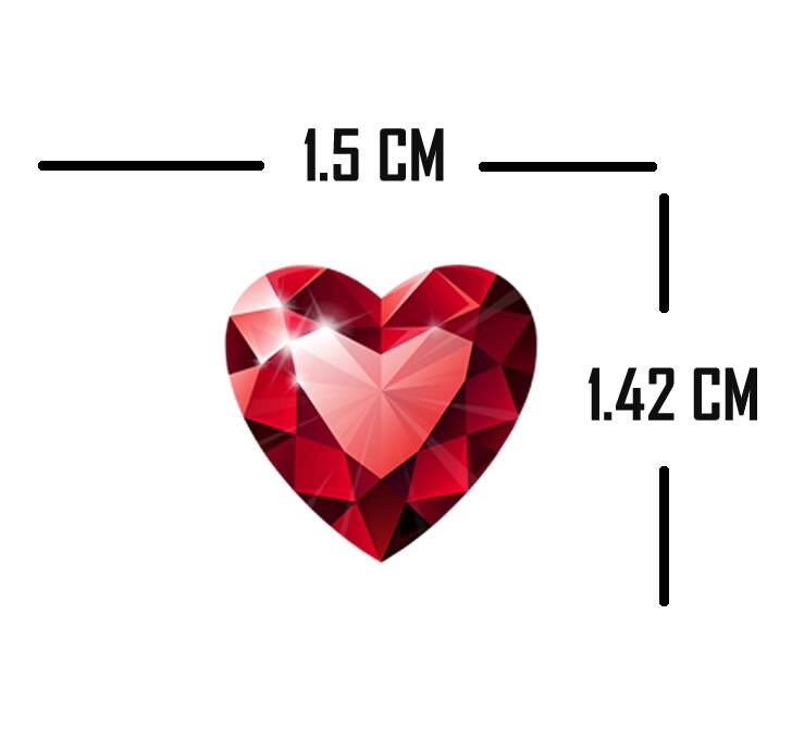 Set of 5 Heart Temporary Tattoo Waterproof love Diamond Cut