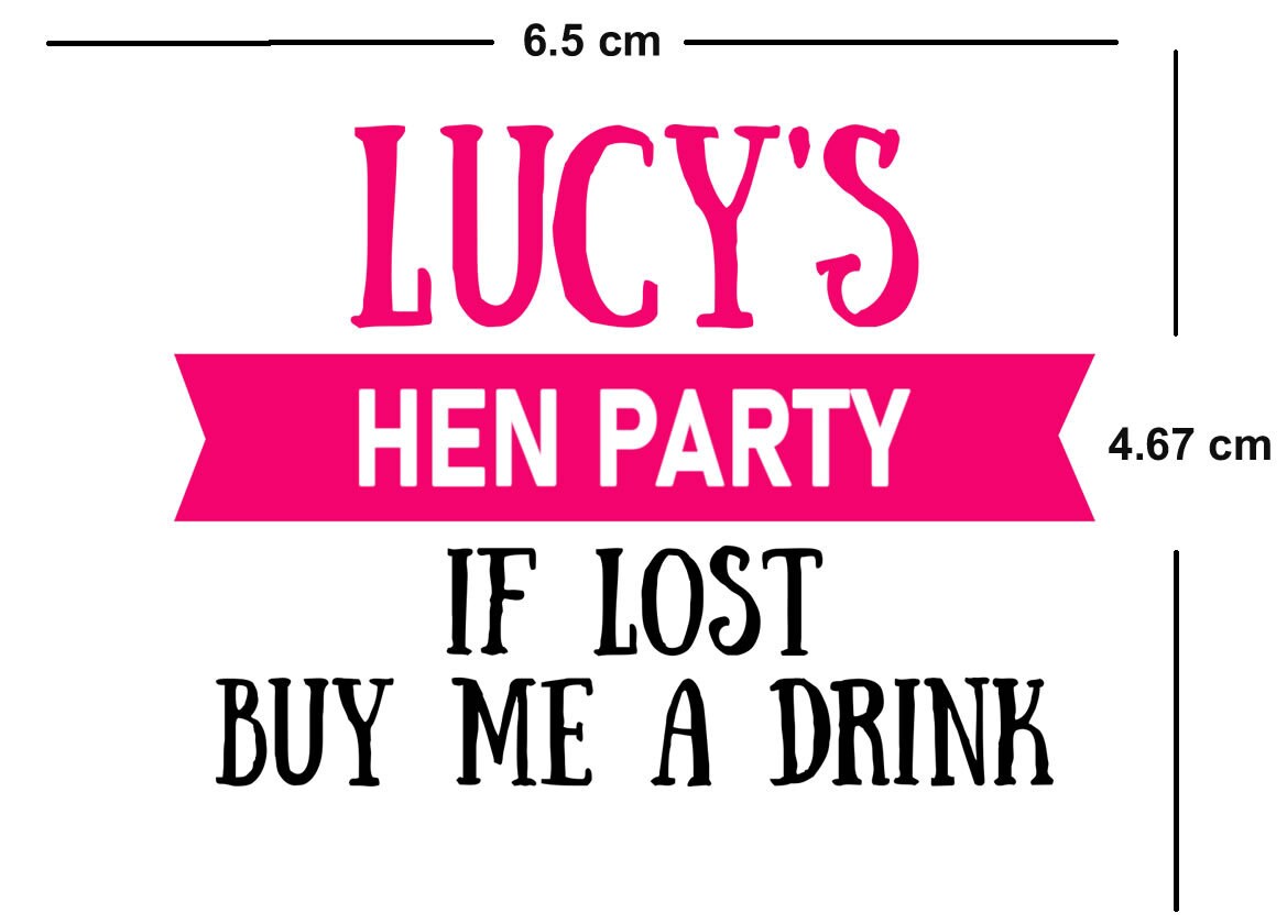 Custom Personalized Name Hen Night Temporary Tattoo