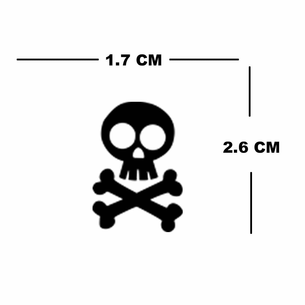 Set of 4 Pirate Temporary Tattoo Waterproof Skull Pirate Flag skull and bones binoculars