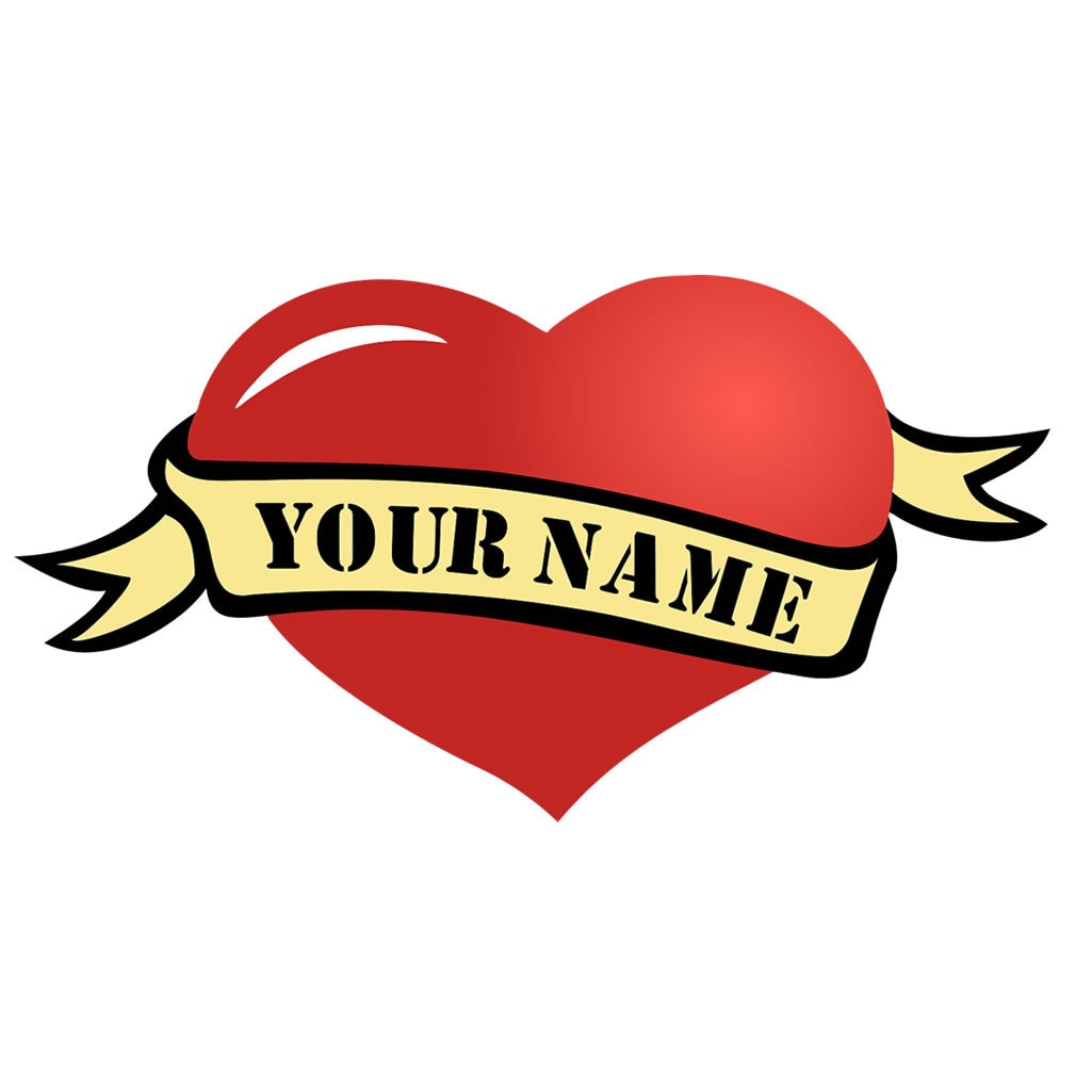 Custom Personalized Name Heart Temporary Tattoo Waterproof love Valentine's day Lover gift